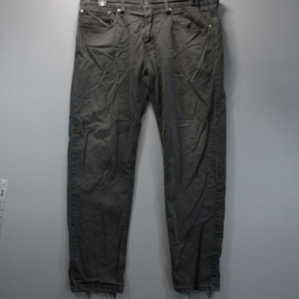 Levis 502 Regular Taper Outdoor Chino Pants Gray Distressed Ankle Workwear 34x32